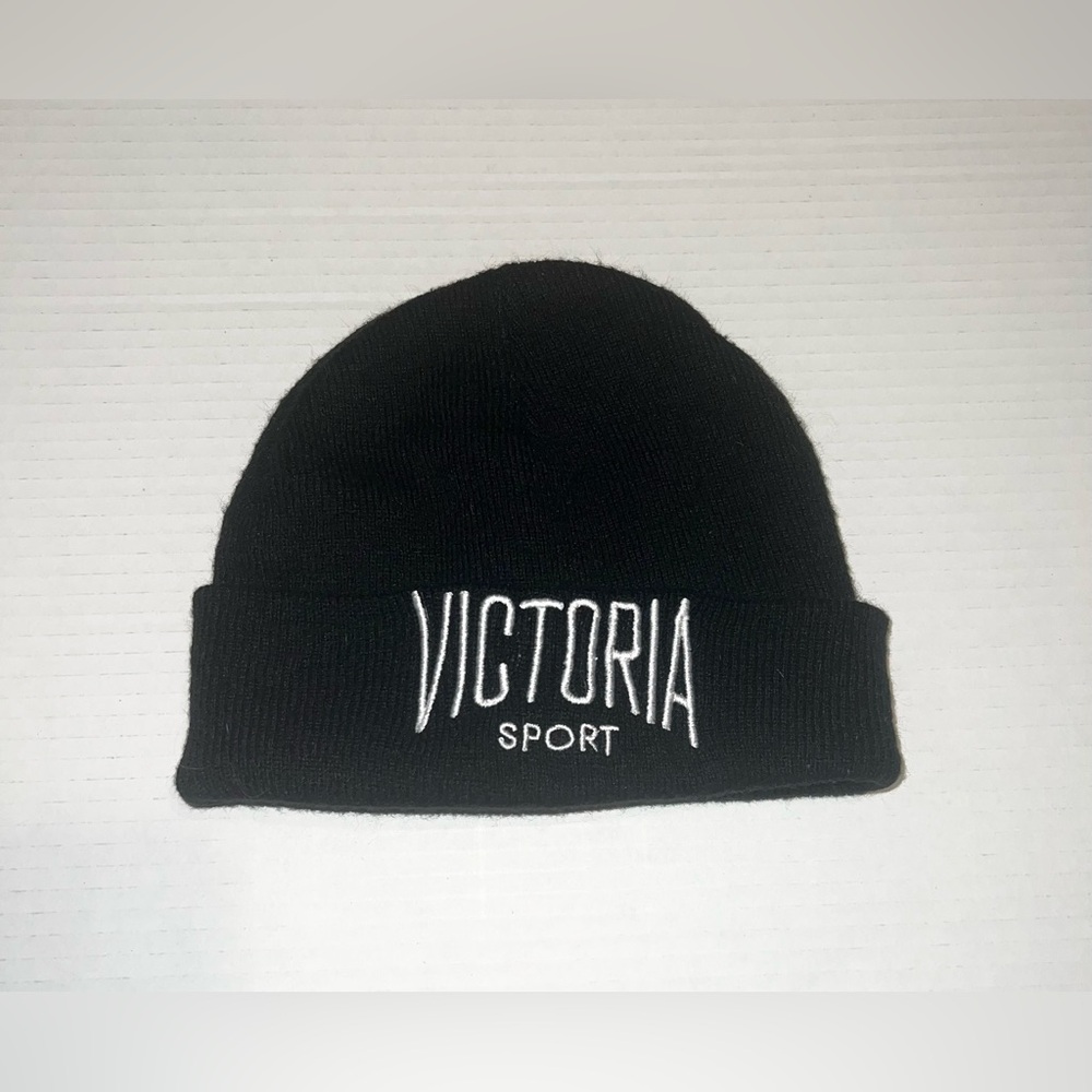 Victoria Sport Black Knit Beanie Hat